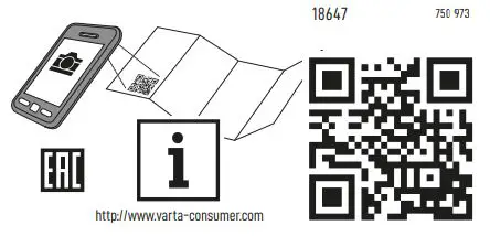 VARTA 18647 Lamp LED Flashlight Installation Guide - QR Code