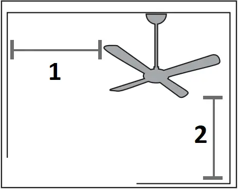 Hunter 51490 - room dimensions