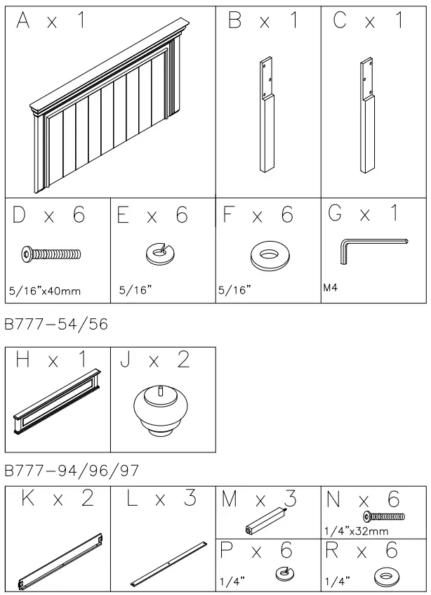 ASHLEY B77754 Kanwyn Queen Panel Footboard - fig 1