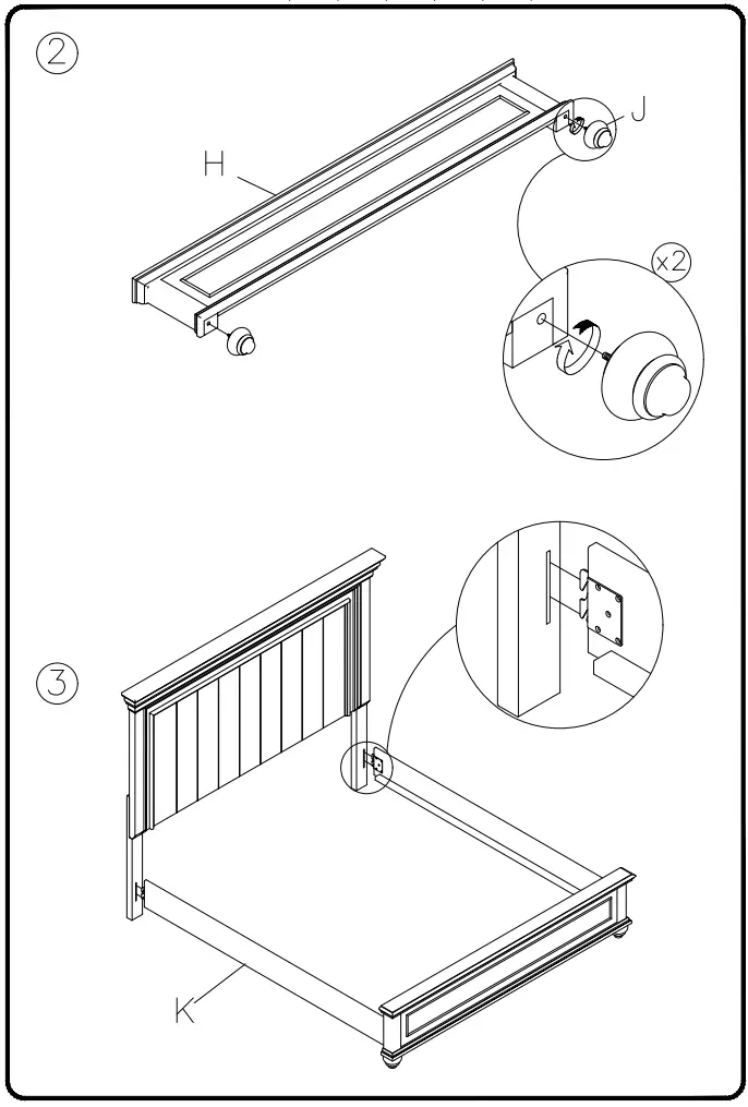 ASHLEY B77754 Kanwyn Queen Panel Footboard - fig 3
