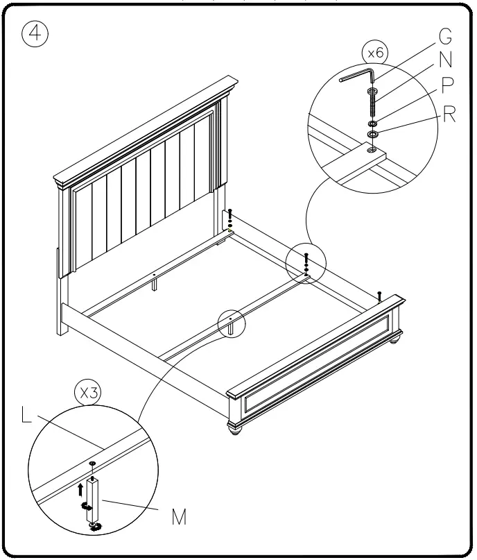 ASHLEY B77754 Kanwyn Queen Panel Footboard - fig 4