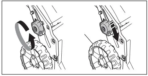 Husqvarna LC 151 Petrol Lawn Mower User Manual - Move the knobs to the lower end of the grooves