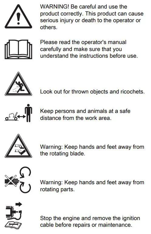 Husqvarna LC 151 Petrol Lawn Mower User Manual - Symbols on the product