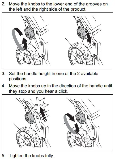 Husqvarna LC 151 Petrol Lawn Mower User Manual - To adjust the handle