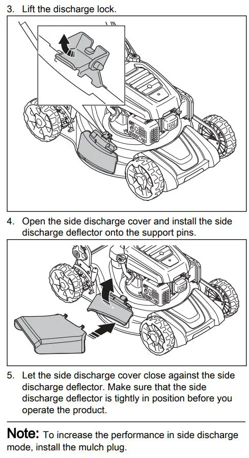 Husqvarna LC 151 Petrol Lawn Mower User Manual - To change the product to side