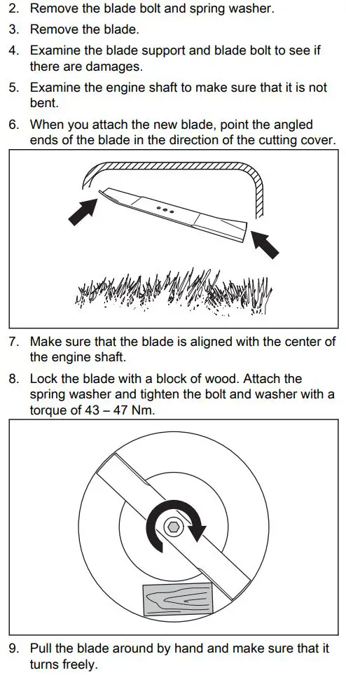 Husqvarna LC 151 Petrol Lawn Mower User Manual - To replace the blade