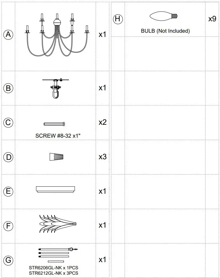 MAXIM LIGHTING 2889AR Paloma 9 Light Chandelier User Guide - Before getting started