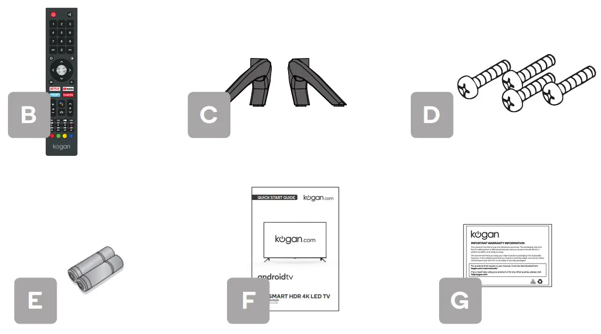 Kogan 50” SMART HDR 4K LED TV - Tv