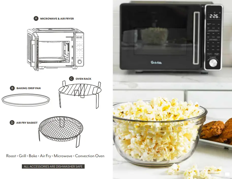 MON CHATEAU Microwave Oven with Air Fryer -BOX