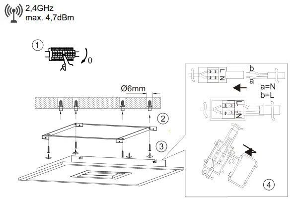 LeuchtenDirekt RECESS 996755 LED Panel Celling Light - fig1