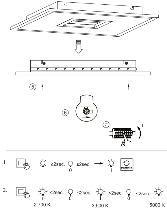 LeuchtenDirekt RECESS 996755 LED Panel Celling Light - fig2