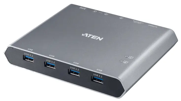 ATEN US3311 2-Port 4K DisplayPort USB-C KVM Dock Switch