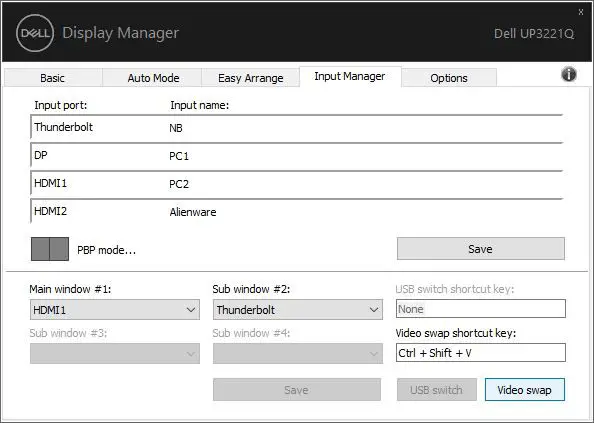 Dell 32 Monitor UP3221Q User Guide- You can select video