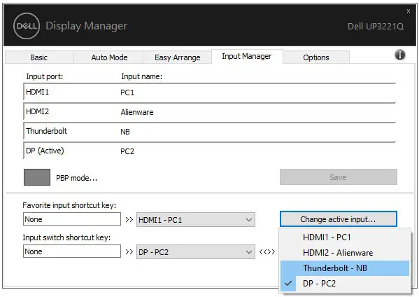 Dell 32 Monitor UP3221Q User Guide- You can use the dropdown