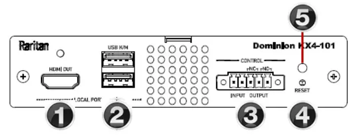 Raritan KX IV 101 Ultra High Performance 1 Port 4K Switch - Front View