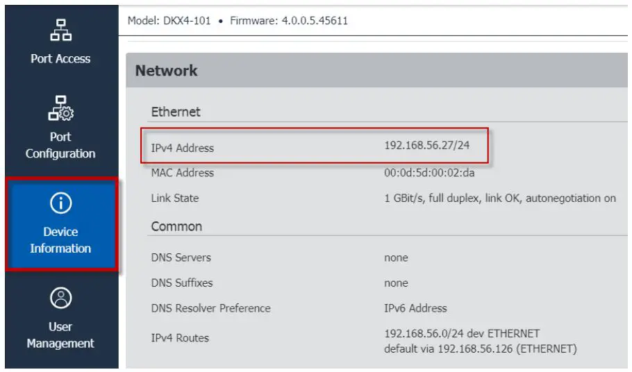 Raritan KX IV 101 Ultra High Performance 1 Port 4K Switch - If you're connected by iOS device, you can retrieve the IP address Choose Device Information