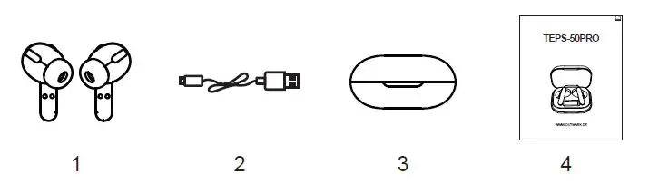 Muller TEPS-50PRO Earphones wireless + Charging Box Display fig2