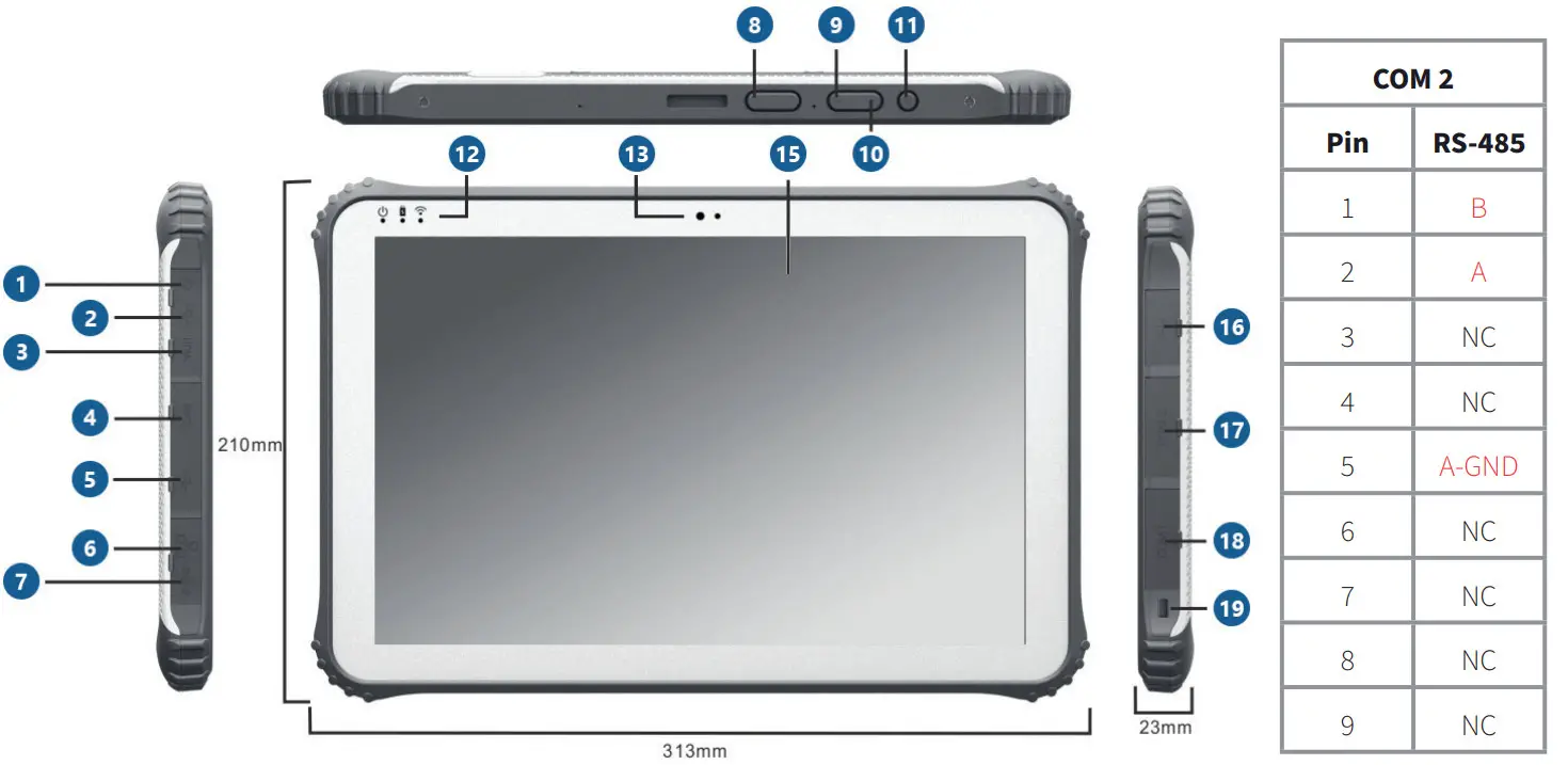 BRESSNER 12S Rugged Tablet - fig1