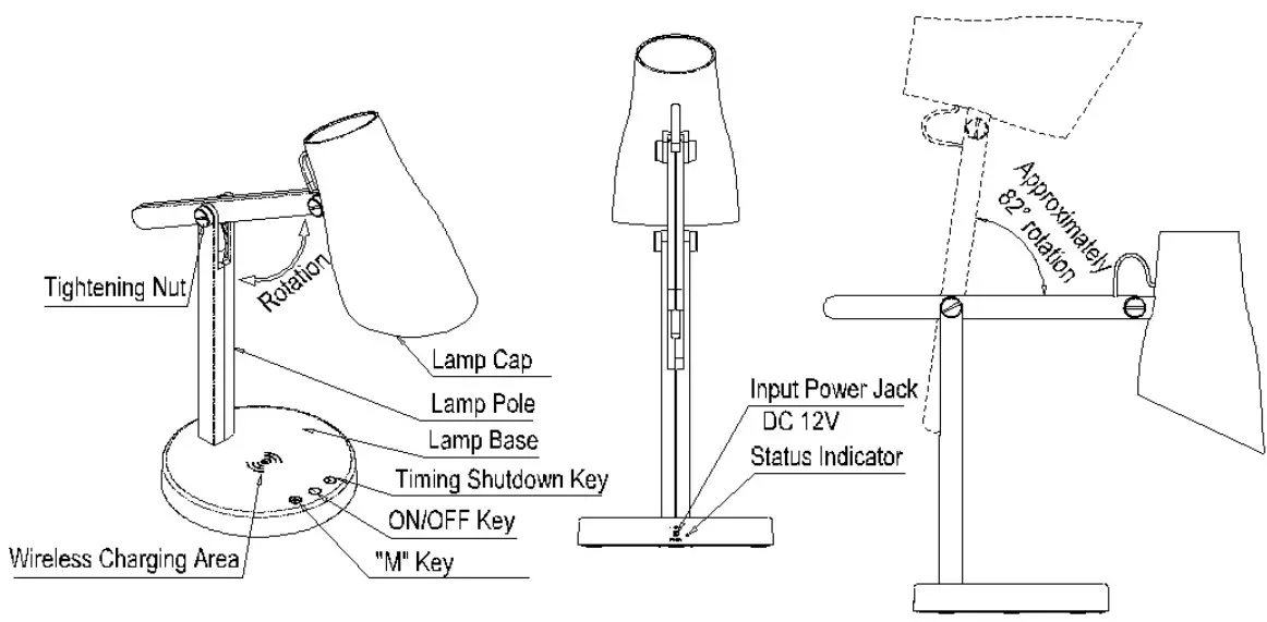 Aurora I003868 Desk Lamp with Wireless Charging