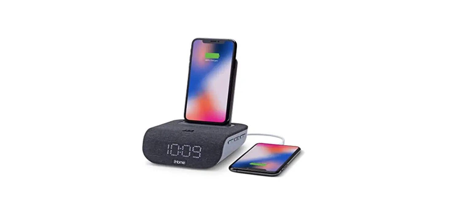 Ihome Ibtw20b Compact Bluetooth Bedside Alarm Clock With Upright Wireless And Usb Charging User Manual