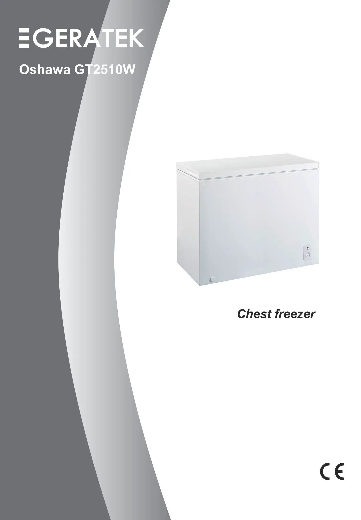 GERATEK Oshawa GT2510W Chest Freezer Instruction Manual