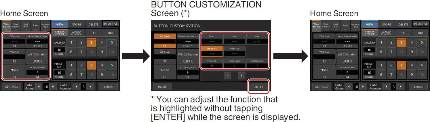 BUTTON CUSTOMIZATION Screen