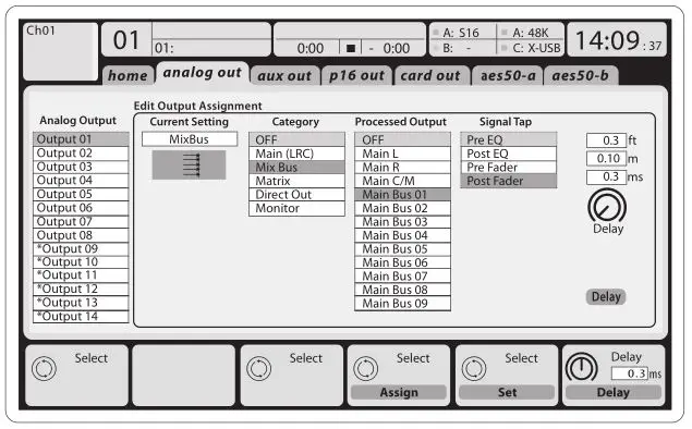 Behringer Digital Mixer Console Midas Preamps - Output Signals