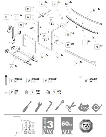 FIAMMA 02094B07A Carry-Bike Cycle Carrier Ford Transit Custom - CARRY