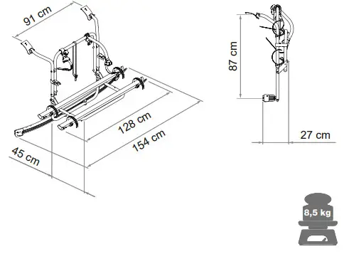 FIAMMA 02094B07A Carry-Bike Cycle Carrier Ford Transit Custom - fig