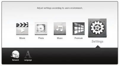 LG Streaming Blu-ray Disc DVD Player - Home Menu