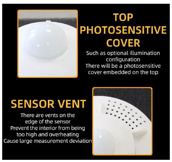 KLHA -KM75B90 5- Ceiling Type -Temperature and -Humidity Light- Carbon -Dioxide- Noise -Integrated -Sensor -FIG 3