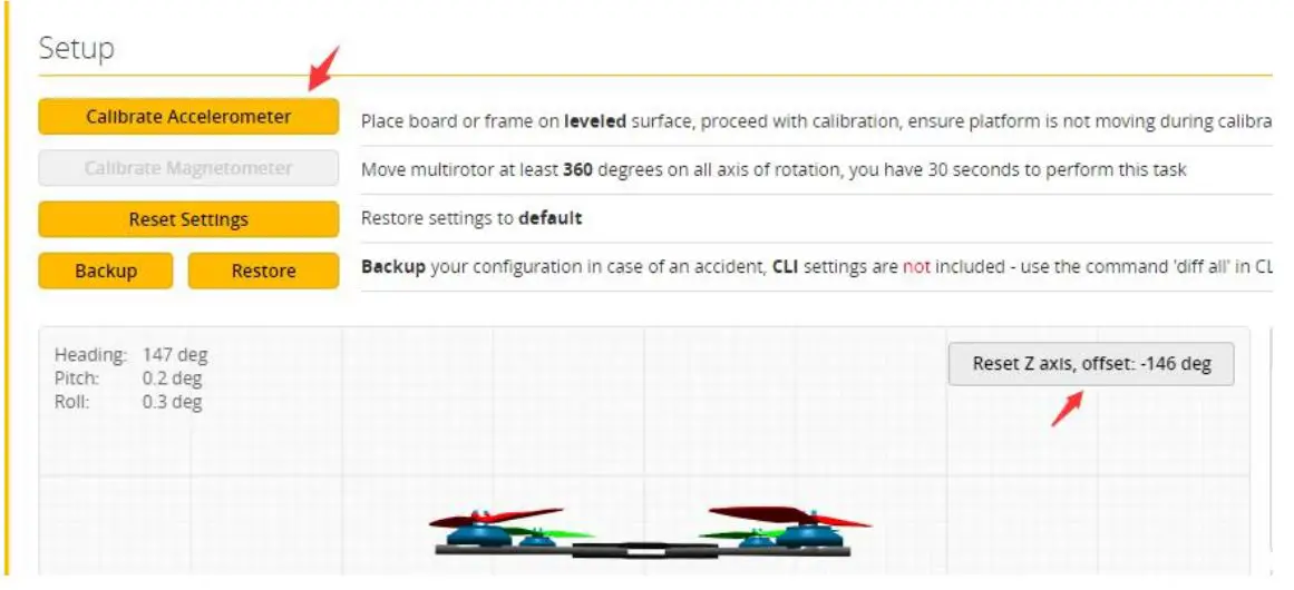 HGLRC Veyron3 FPV Racing Drone User Manual - Calibration accelerometer