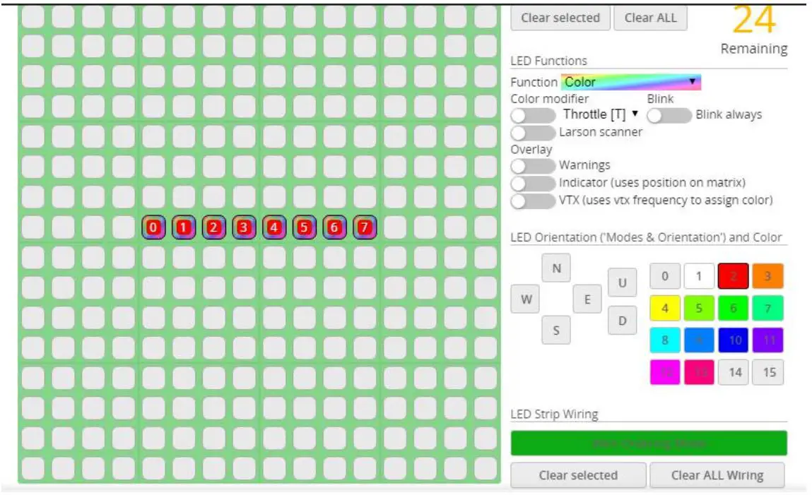 HGLRC Veyron3 FPV Racing Drone User Manual - LED settings