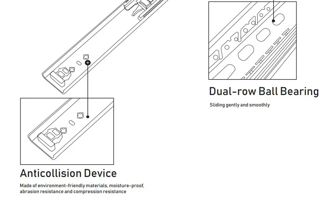 vadania Heavy Duty Drawer Slides User Manual - Product Features