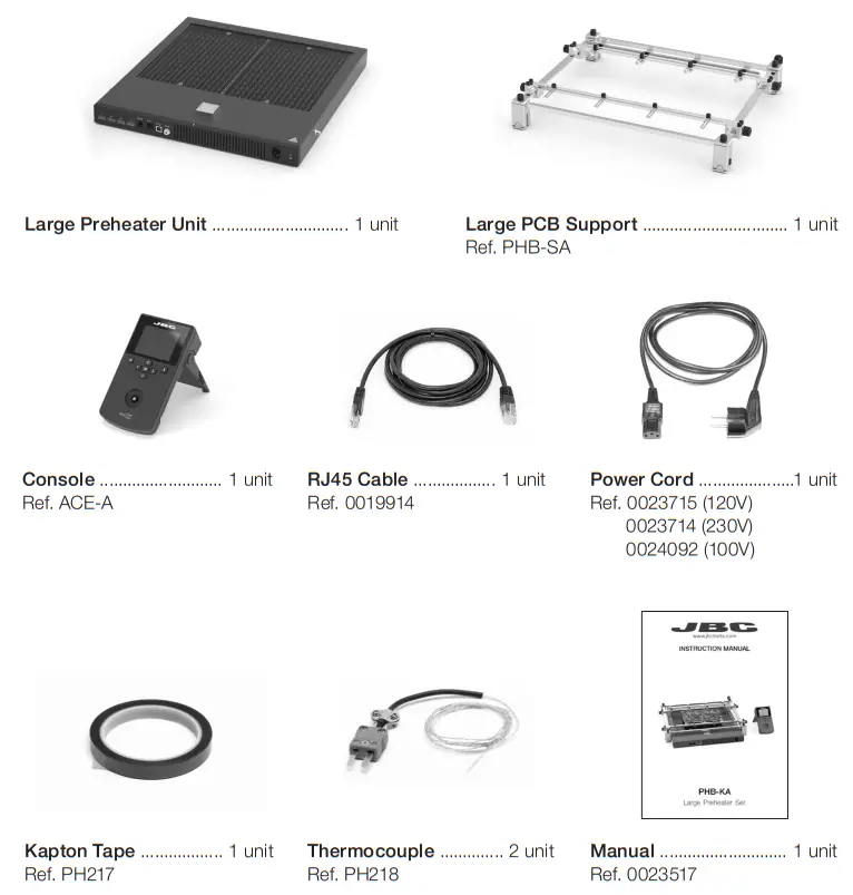 JBC PHBE-1KA PHBE-K Large Preheater Set - fig