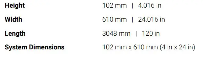 COMMSCOPE FGS-MSHS-H10 FiberGuide Horizontal Straight Section - Dimensions