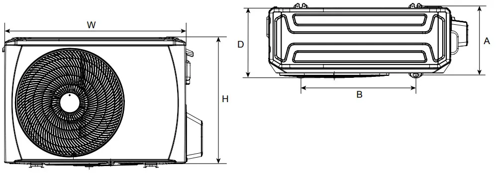 Carrier Console Type Air Conditioner - MOUNTING DIMENSION