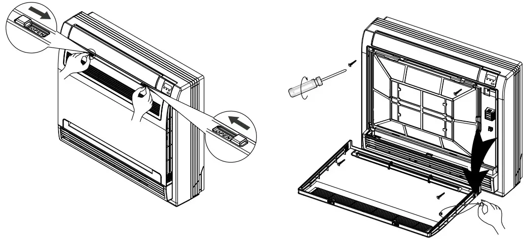 Carrier Console Type Air Conditioner - take off the panel.