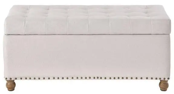 HOMEDEPOT U-LKWF-3AAA Beige Storage Bench with Tufted
