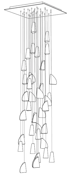 BOCCI 21.36 LED Square Pendant Lighting