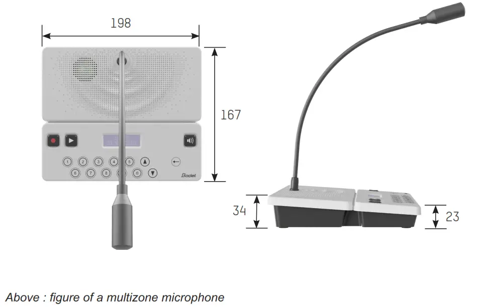 Bodet Multizone Harmonys Microphone - Gooseneck