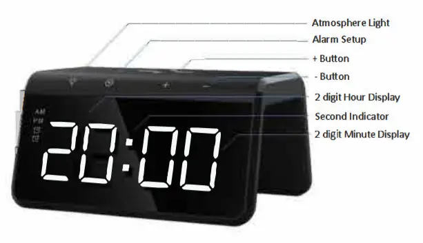 Electus AR1940 LED Clock with Light & Wireless 1