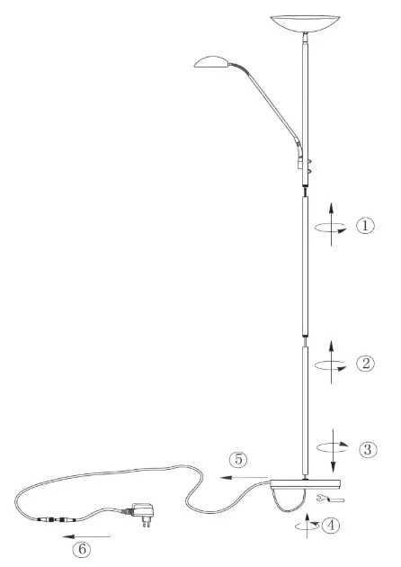 LUCIDE GILLY Floor Reading Lamp - fig4