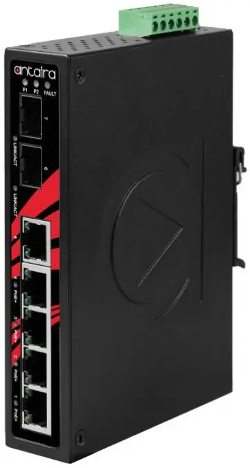 antaira LNP-0702C-SFP Series Industrial Unmanaged Gigabit PoE Switch