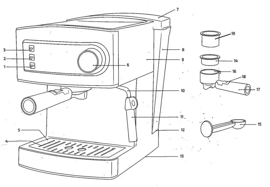 cecotec 44238 Coffee Machine Instruction - Fig 1