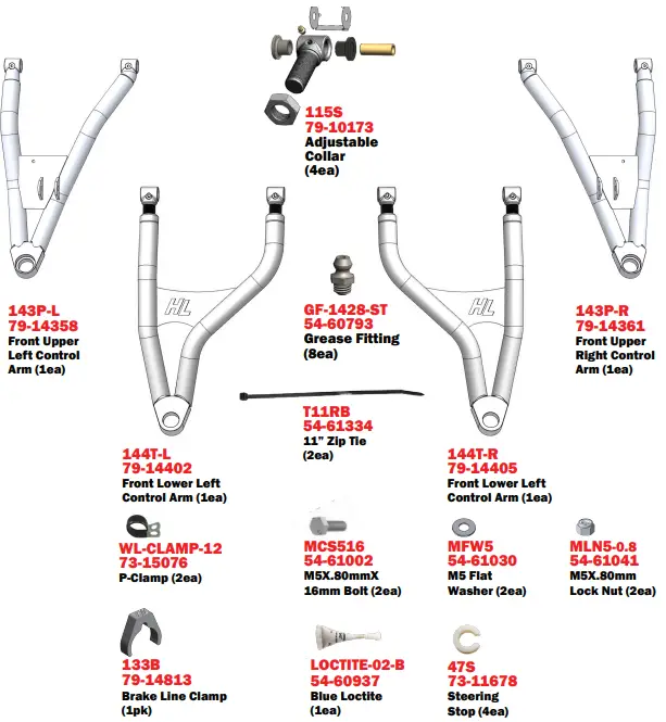 FRONT LOWER & UPPER ARMS
