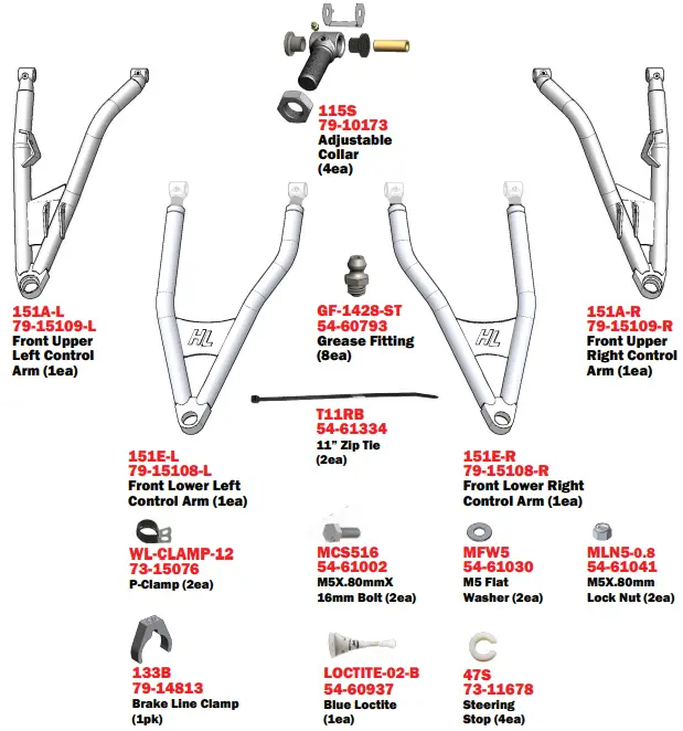 FRONT LOWER & UPPER ARMS
