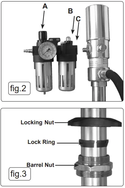 SEALEY AK4560D V2 Air Operated Oil Dispensing Pump Station - ASSEMBLY