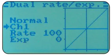 JAMARA FCX6 Pro Tel Transmitter Instructions - Dual rate exponential