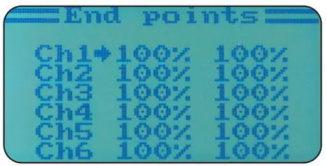 JAMARA FCX6 Pro Tel Transmitter Instructions - End points